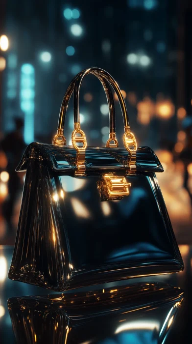 High-End Black Bag Displayed