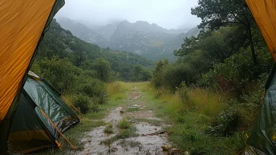 Rainy Mountain View from Tent