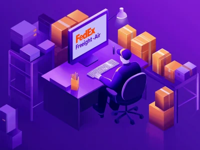 Isometric FedEx Worker Illustration