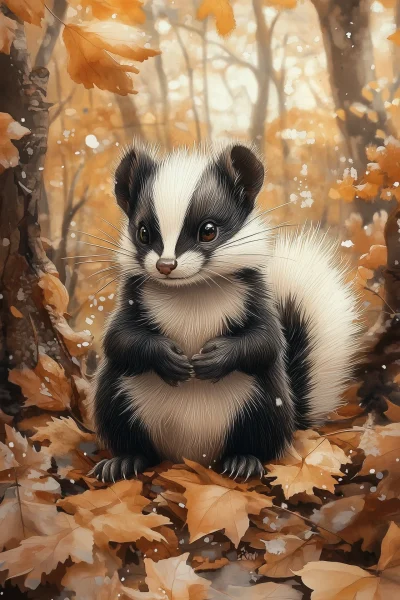 Whimsical Woodland Skunk