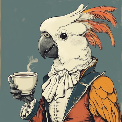 Cockatoo with Coffee