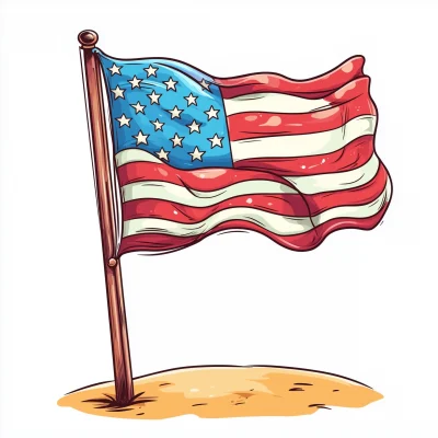 Simple American Flag Illustration