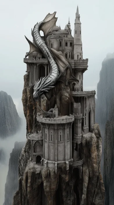 Dragon on Castle