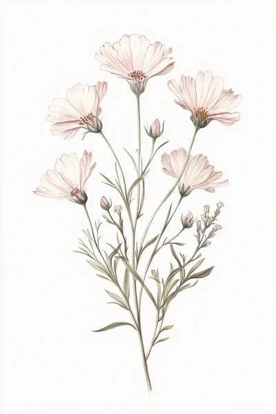 Vintage Pink Wildflowers