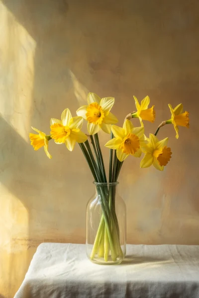 Fresh Daffodils in a Vase