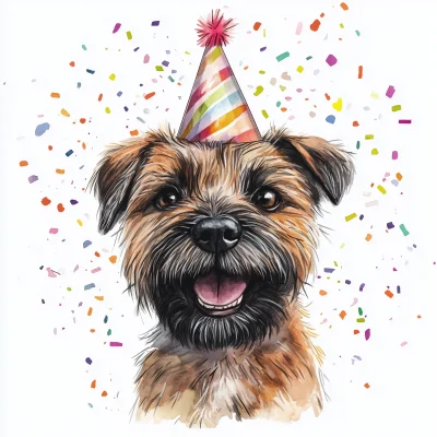 Smiling Border Terrier Celebration