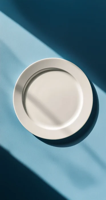 Blue Background with White Plate