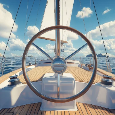 Steering Wheel on Sailboat