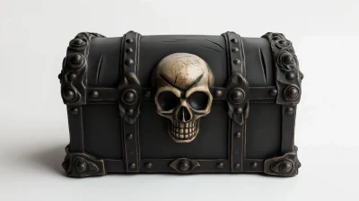 3D Pirate Chest with Skull