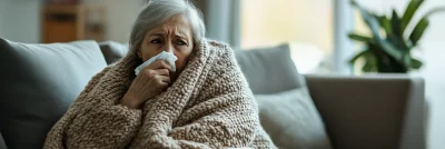 Elderly Woman in Blanket