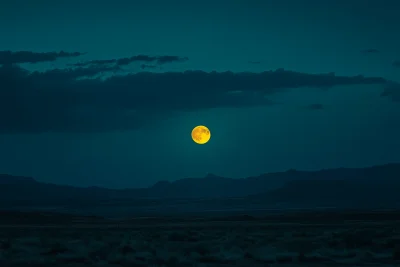 Full Moon Over New Mexico Mountains