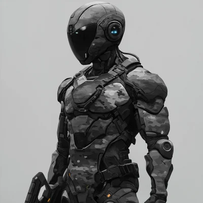 Futuristic Soldier in Tactical Armor