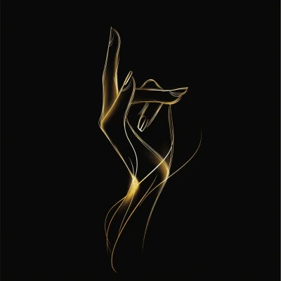 Gold Outline Hand Logo