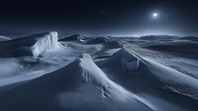 Frozen Desert Under Stars