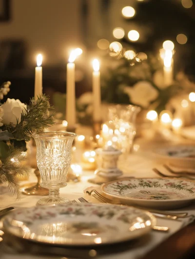 Festive Dining Table Setup