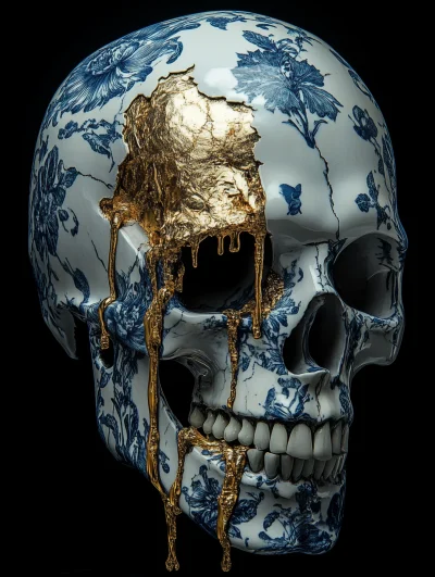 Melting Porcelain Skull