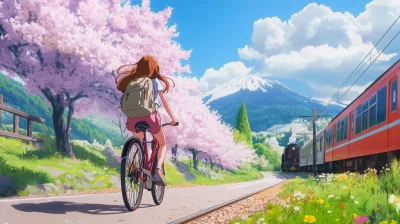 Girl Riding Bicycle