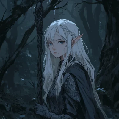 Elven Mage in the Misty Forest