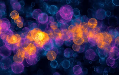 Colorful Bubbles on Dark Background