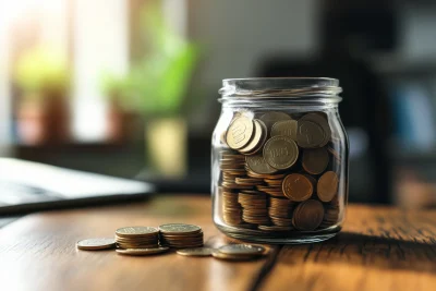 Coin in Glass Jar