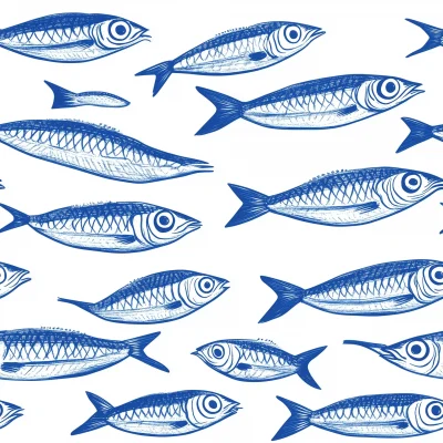 Seamless Sardine Pattern