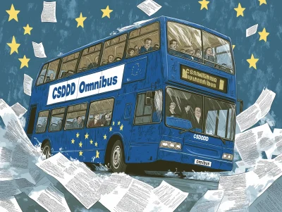 Blue Double Decker Bus Illustration