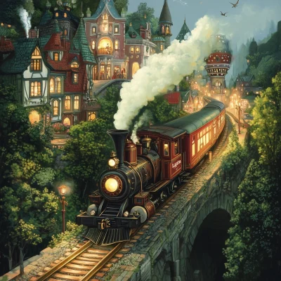 Fairy Tale Town with Flying Train