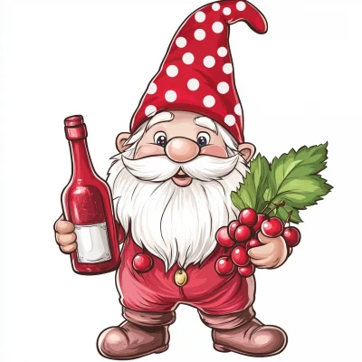 Garden Gnome with Wine