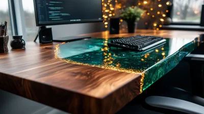 Emerald Rift Gaming Desk