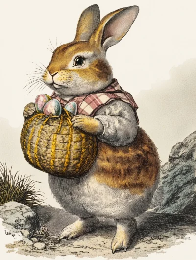 Vintage Easter Bunny Illustration