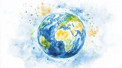 Watercolor Globe Earth Illustration