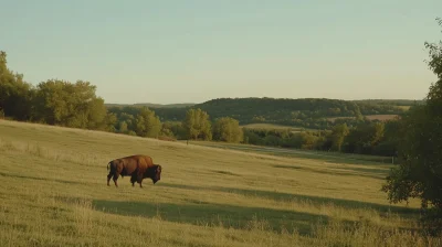 Majestic Bison in the Countryside