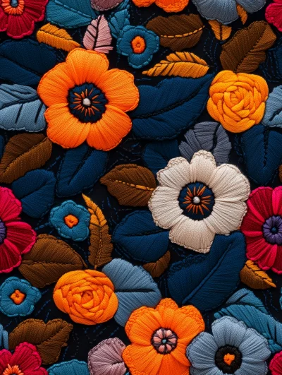 Vibrant Floral Embroidery