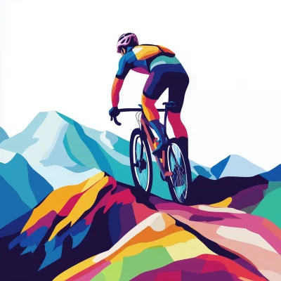 Cyclist Profile on Mountain Bike