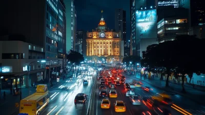 Nighttime Traffic Flow on Paulista Avenue