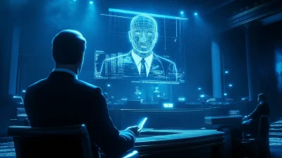 Holographic AI Judge in Courtroom