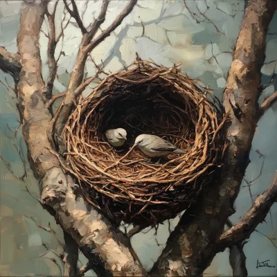 Nest Oil Painting