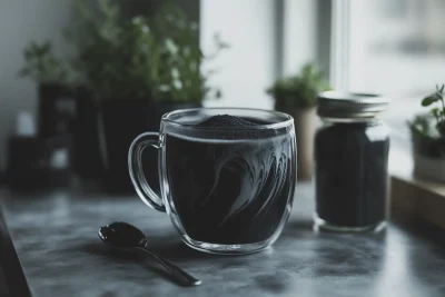 Homemade Charcoal Latte