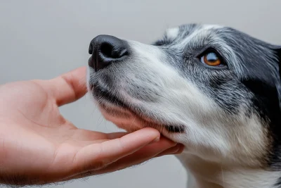 Dog Resting on Hand