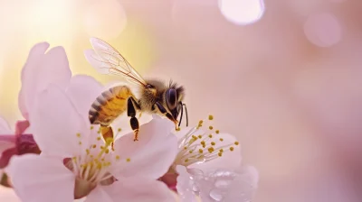 Cherry Blossom and Bee