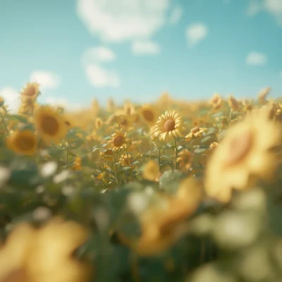 Whimsical Sunflower Field