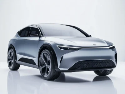 Silver Electric SUV