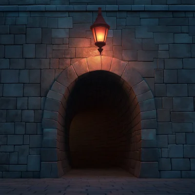 Tunnel Entrance with Lantern