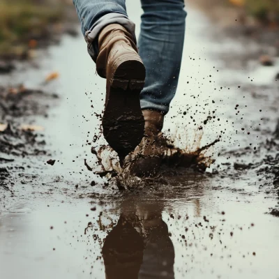 Child Splashing in Mud