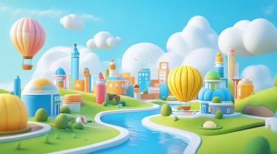 Cartoon City in 3D
