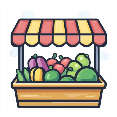 Cute 2D Free Market Icon