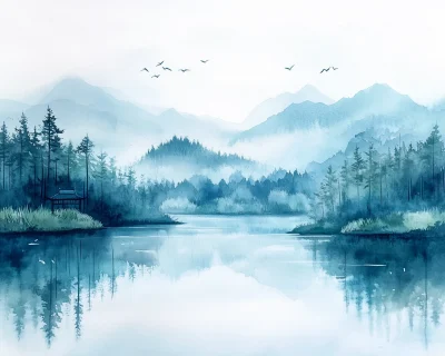 Misty Mountains Landscape