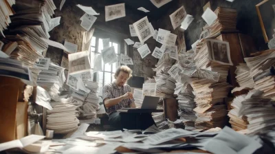 Frantic Copywriter at Work