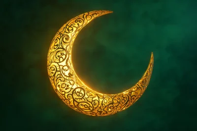 Golden Crescent Moon