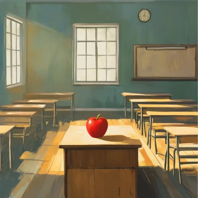 Teachers Desk Illustration